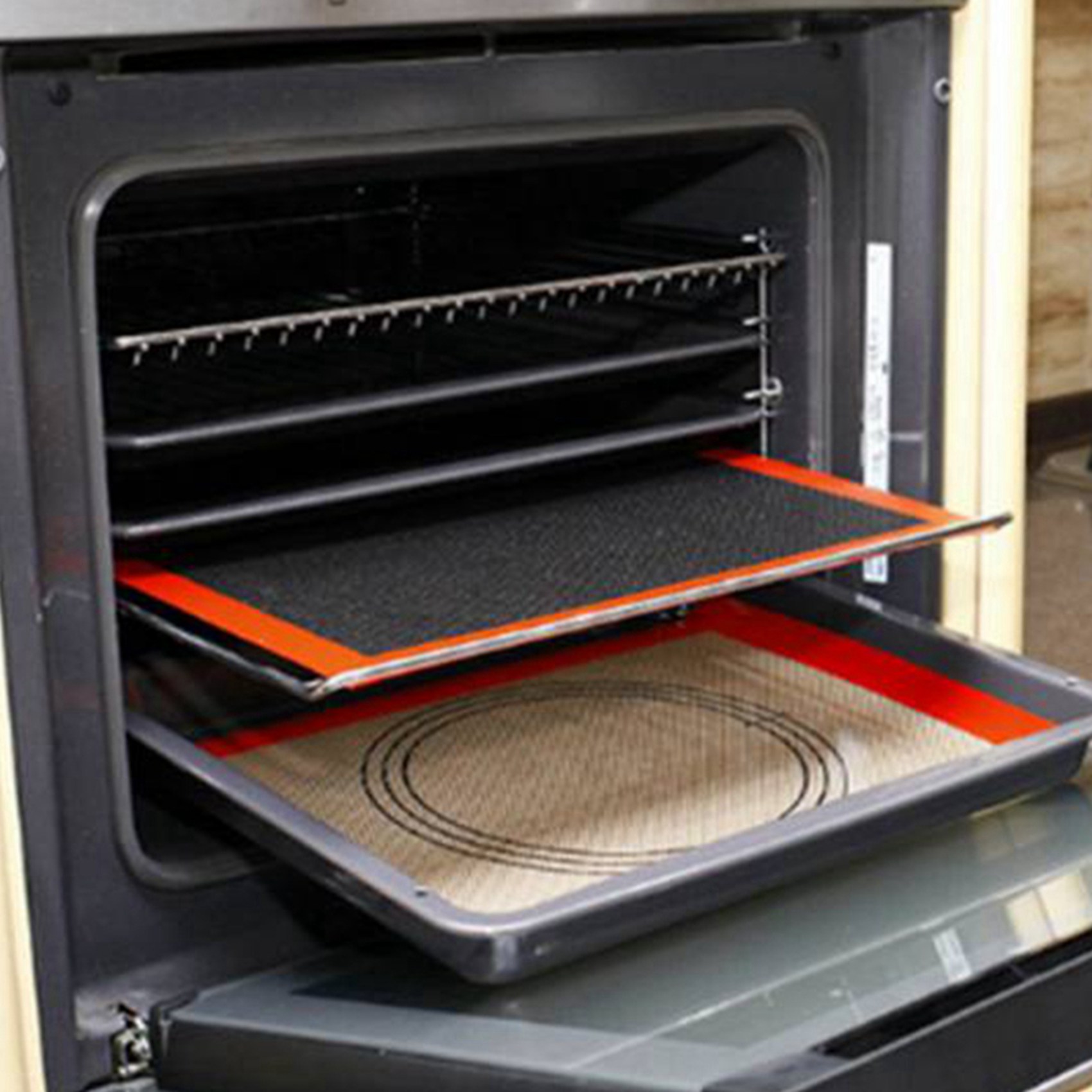 Kitchen Accessories For Baking - SYW-ビスケット/パン/キッチンベーキング器具アクセサリー 穴あきシリコンベーキングマット ノンスティックオーブンマットライニングツール、6個セット