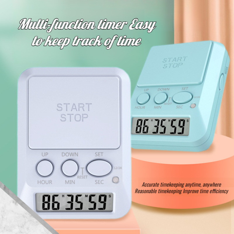 Kitchen Baking Timer - 学生用ビジュアルクッキングタイマー デジタルディスプレイ 多機能キッチンタイマー アラーム付き ベーキング用 子供用学習調理ツール