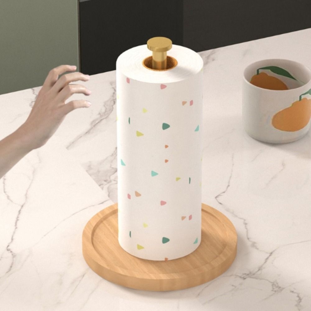 Kitchen Baking Paper Holder - モダンな木製ベースのキッチンペーパーホルダー、滑り止めデスクトップラップホルダー、ロールペーパーホルダー、キッチン用