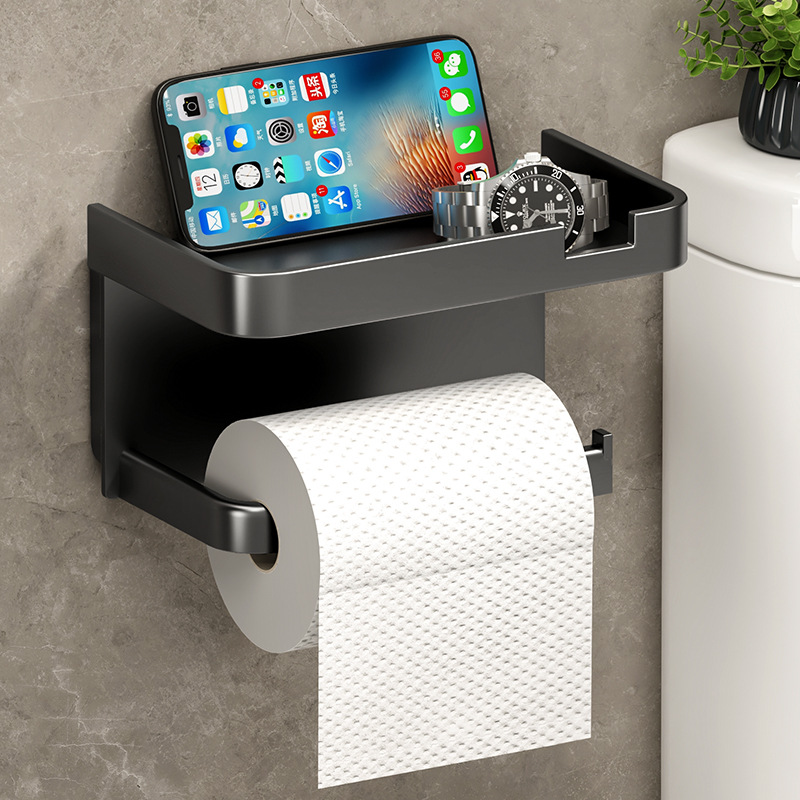 Kitchen Baking Paper Holder - トイレットペーパーホルダー プラスチック製収納ラック キッチンタオル調味料ボトル置き場 浴室壁掛けペーパーロール 電話収納