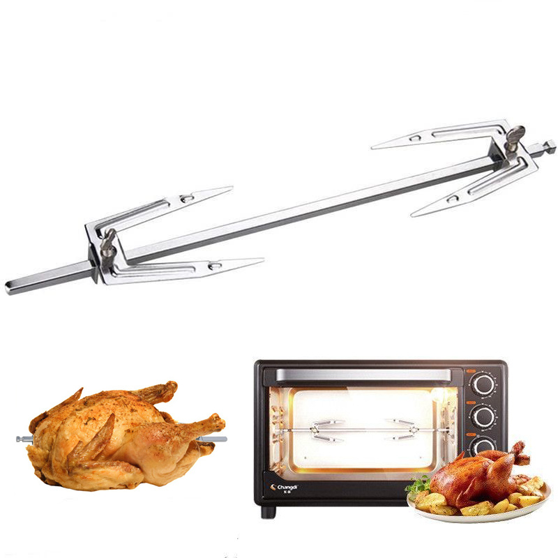 Kitchen Baking Tray Rack - ステンレス鋼エアフライヤーフォークローストチキン串魚肉グリルラック回転ロースターフォークバーベキューツールオーブンアクセサリー
