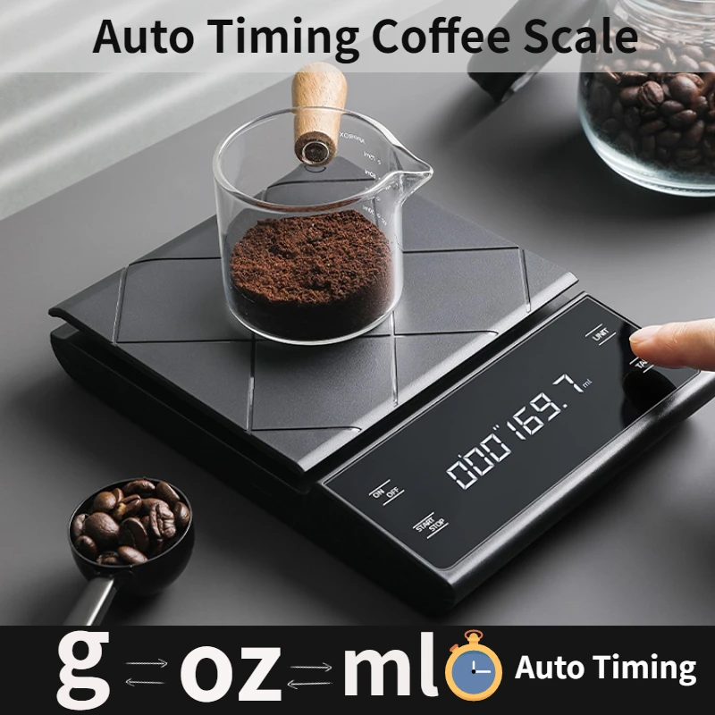 Kitchen Baking Timer - USB充電式キッチンコーヒー計量スケール、タイマー付きLEDデジタルoz/Ib/g電子スケール、家庭用キッチン食品スケール
