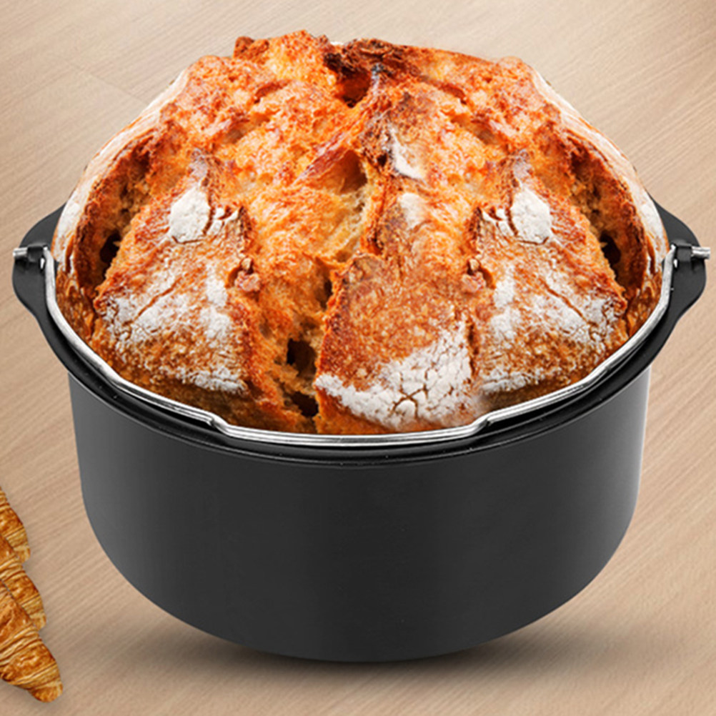 Kitchen Baking Gift Basket - 1個入りプレミアムケーキバレルエアフライヤーケーキバスケット ブラック 7インチ ノンスティックベーキングパン キッチンガジェット 家庭用