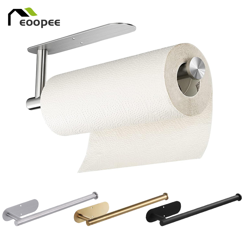 Kitchen Baking Paper Holder - ステンレス鋼のペーパータオルホルダーキャビネットの下粘着トイレットペーパーホルダー長くティッシュハンガーキッチンバスルーム用