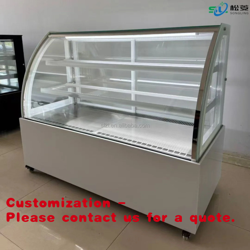 Kitchen And Baking Equipment - カスタムステンレス製ケーキショーケース冷却ペストリーディスプレイチラー加熱線曇り止めガラスドアクーラー