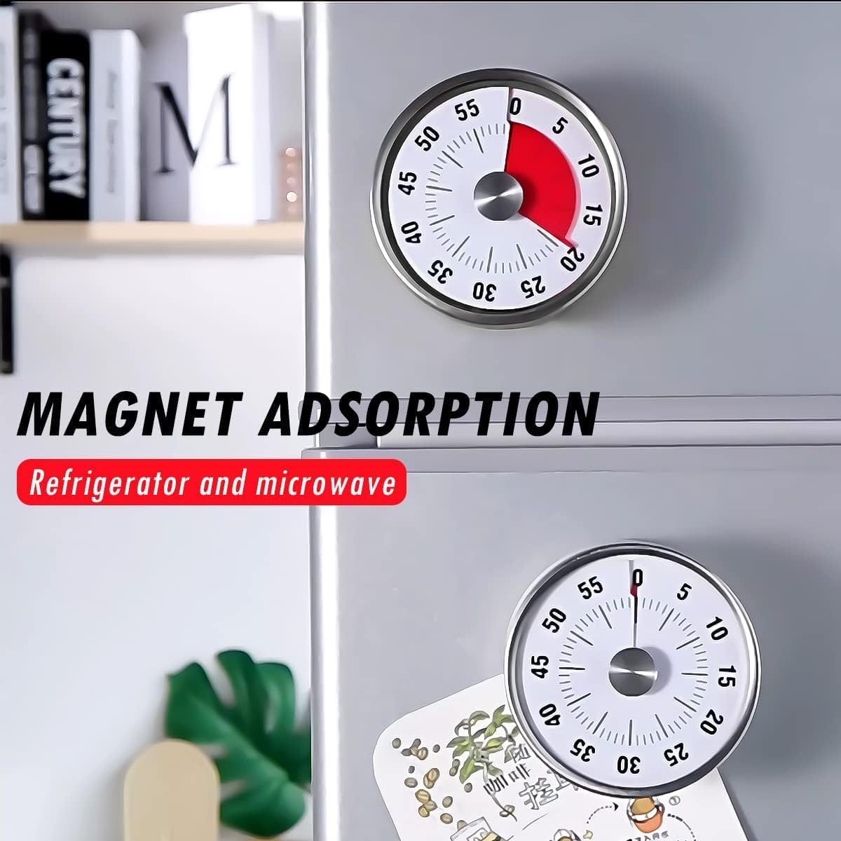 Kitchen Baking Timer - カウントダウンリマインダー磁気機械式ビジュアルタイマー教室用ベーキングクロック教育会議キッチン調理ベーキング作業用