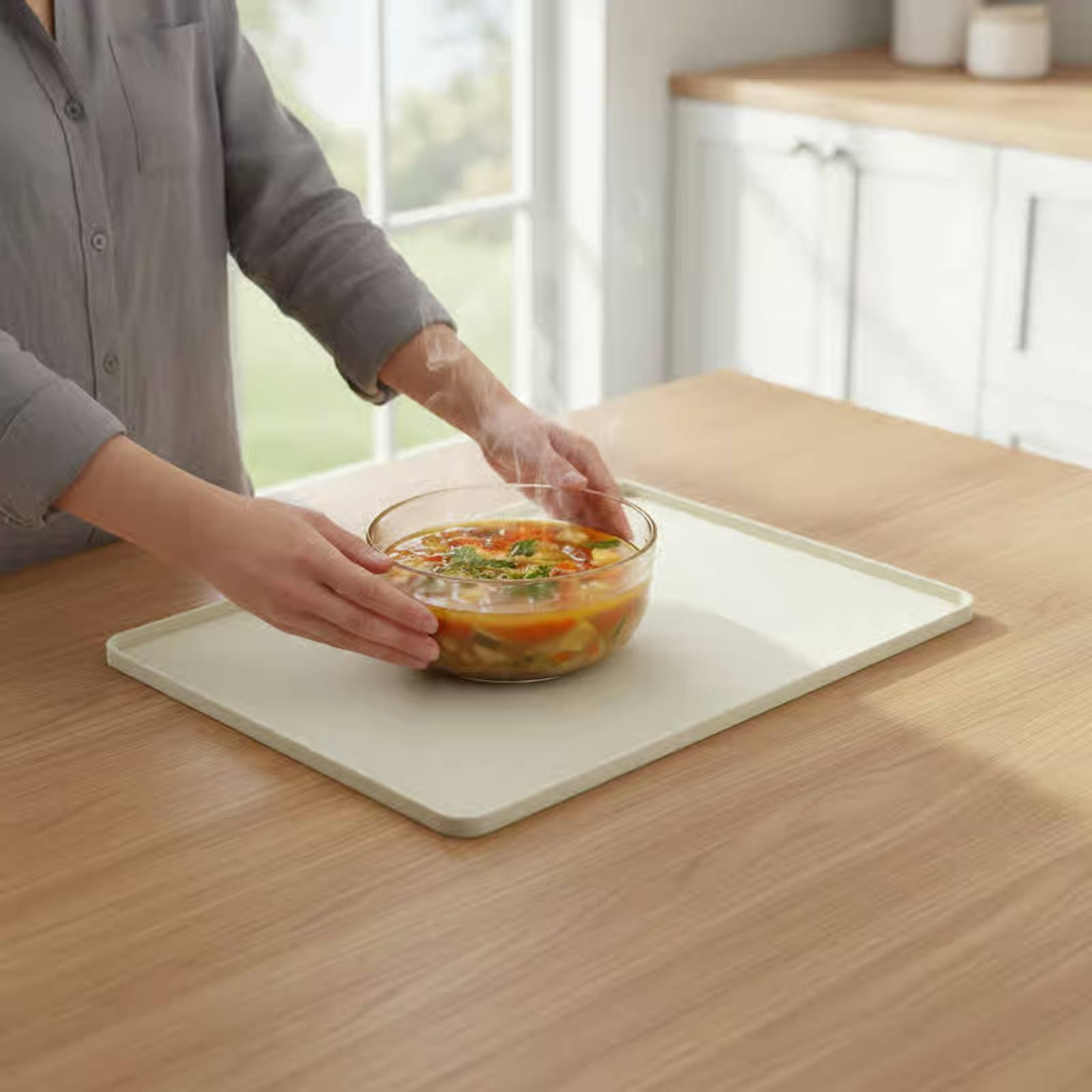 Kitchen Accessories For Baking - シリコン製電子レンジトップマット 柔軟な電子レンジトッププロテクター シリコン製家電トレイ こぼれ防止 キッチンアクセサリー