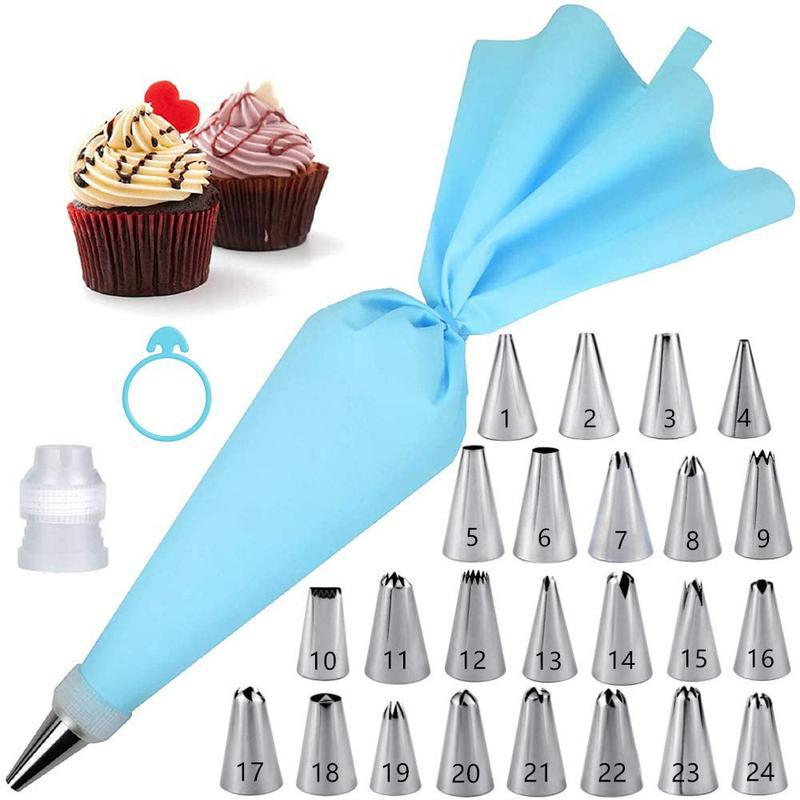 Kitchen And Baking Equipment - ノズルパイピングケーキデコレーションツール製菓機器キッチンアクセサリーペストリーバッグとベーカリーセットステンレス鋼ソケット