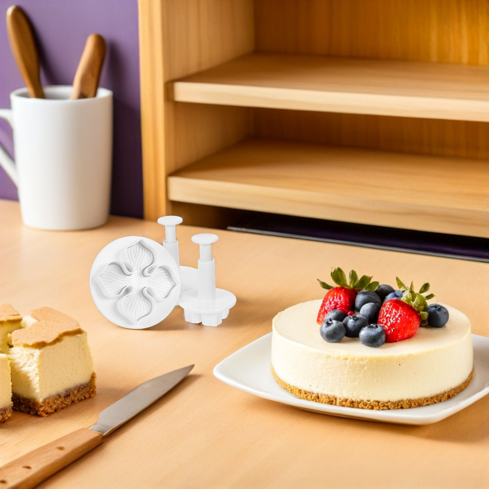 3個入りシュガーカーフト製アジサイ型フォンダンカッターセット - Cookie Cutter Set のレビューと価格
