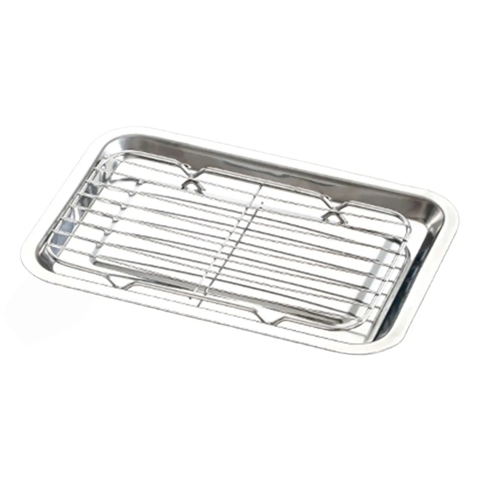 ステンレス製ベーキングトレイ（冷却ラック付き）深型パン、油切 - Kitchen Baking Tray Rack のレビューと価格
