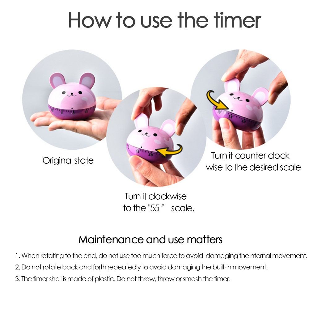 動物かわいい機械式タイマー学生学習時間マネージャー手動タイマ - Kitchen Baking Timer のレビューと価格