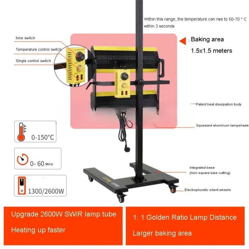 2600W 220V 110V 短波赤外線塗料乾燥機 温度制 - Kitchen Baking Timer のレビューと価格