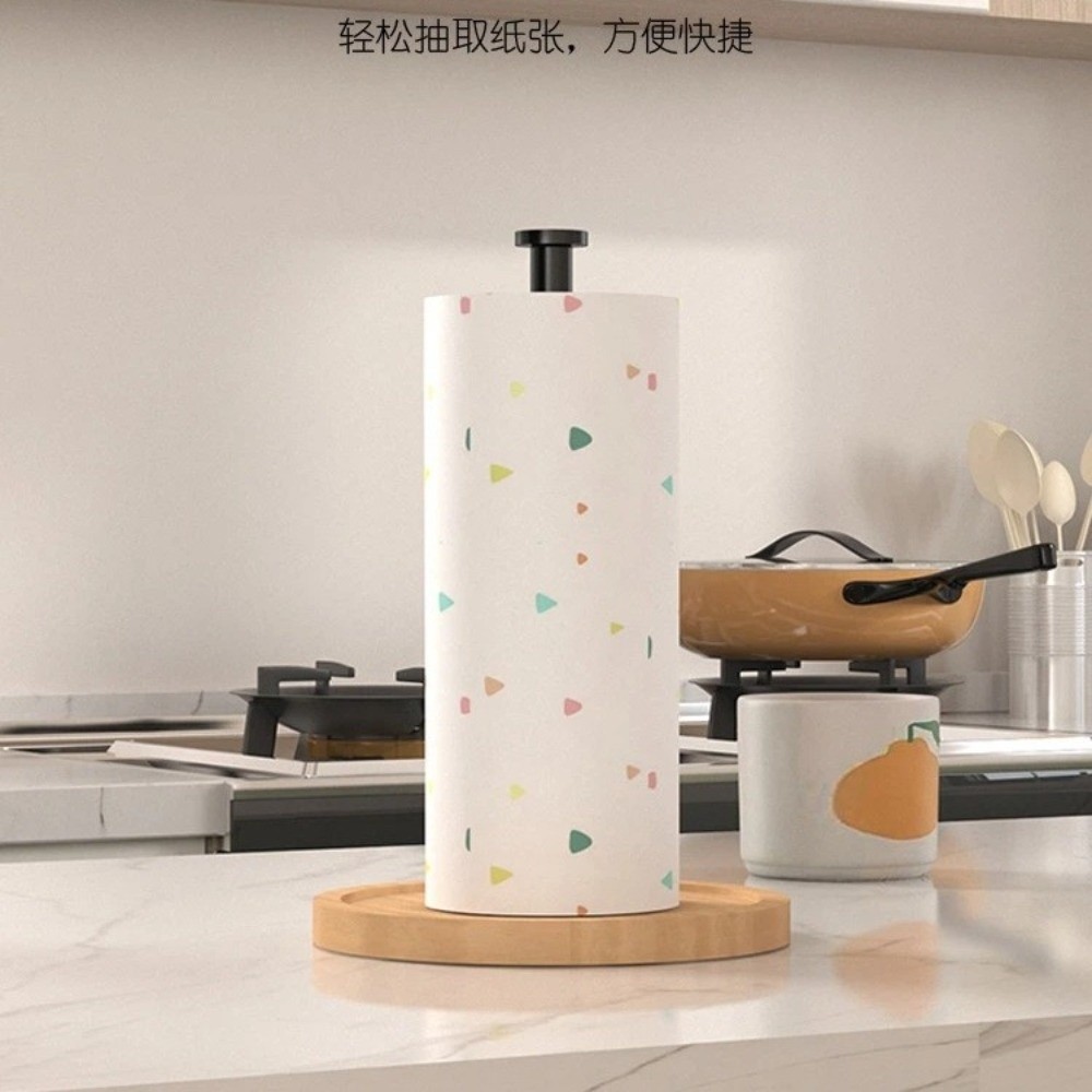 モダンな木製ベースのキッチンペーパーホルダー、滑り止めデスク - Kitchen Baking Paper Holder のレビューと価格