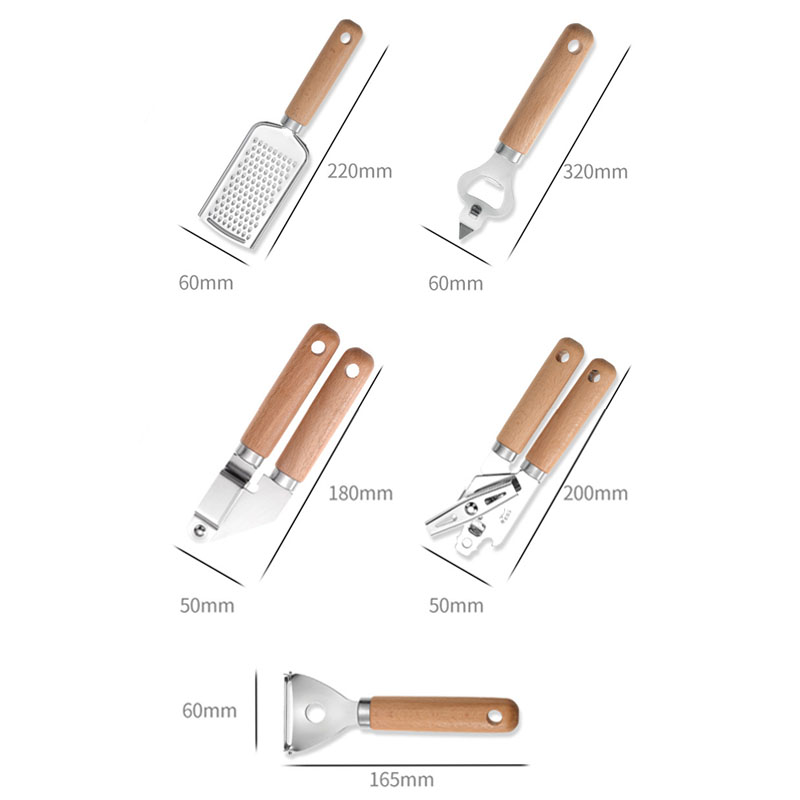 9 ピース/セットステンレス鋼キッチン用品セット木製ハンドル - Best Kitchen Baking Gadgets のレビューと価格