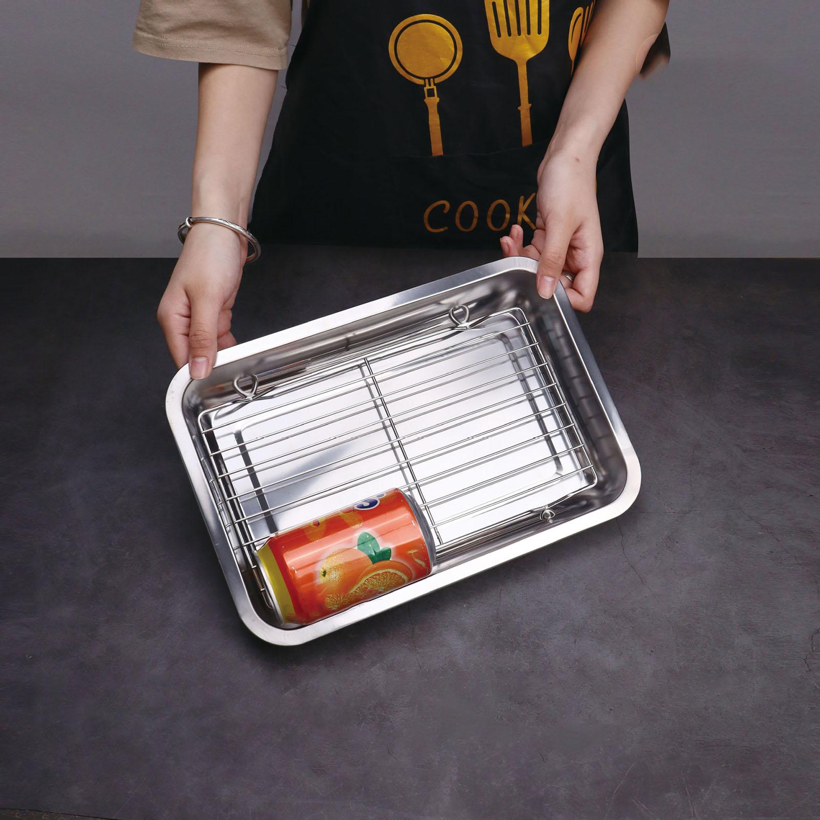 シートパン ステンレス鋼 ノンスティック 冷却ラック付き オ - Kitchen Baking Tray Rack のレビューと価格