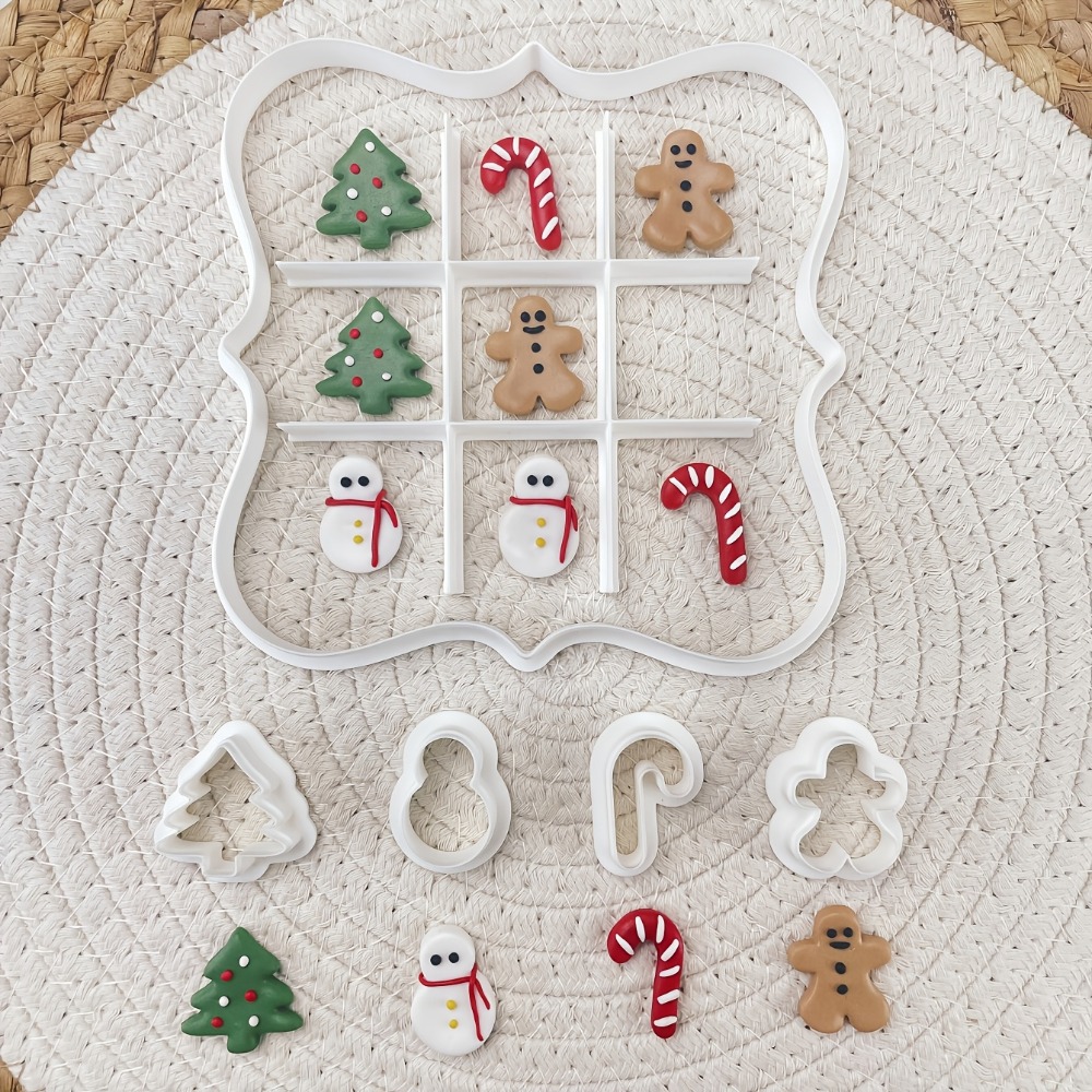 6個入りクリスマスティックタックトーコッキーカッターセット、 - Cookie Cutter Set のレビューと価格