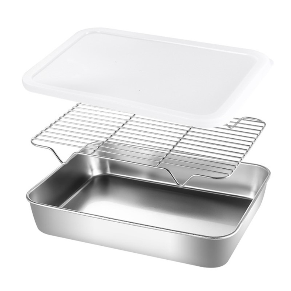 ワイヤーラック付きステンレス製ベーキングパントレイ、キッチン - Kitchen Baking Tray Rack のレビューと価格