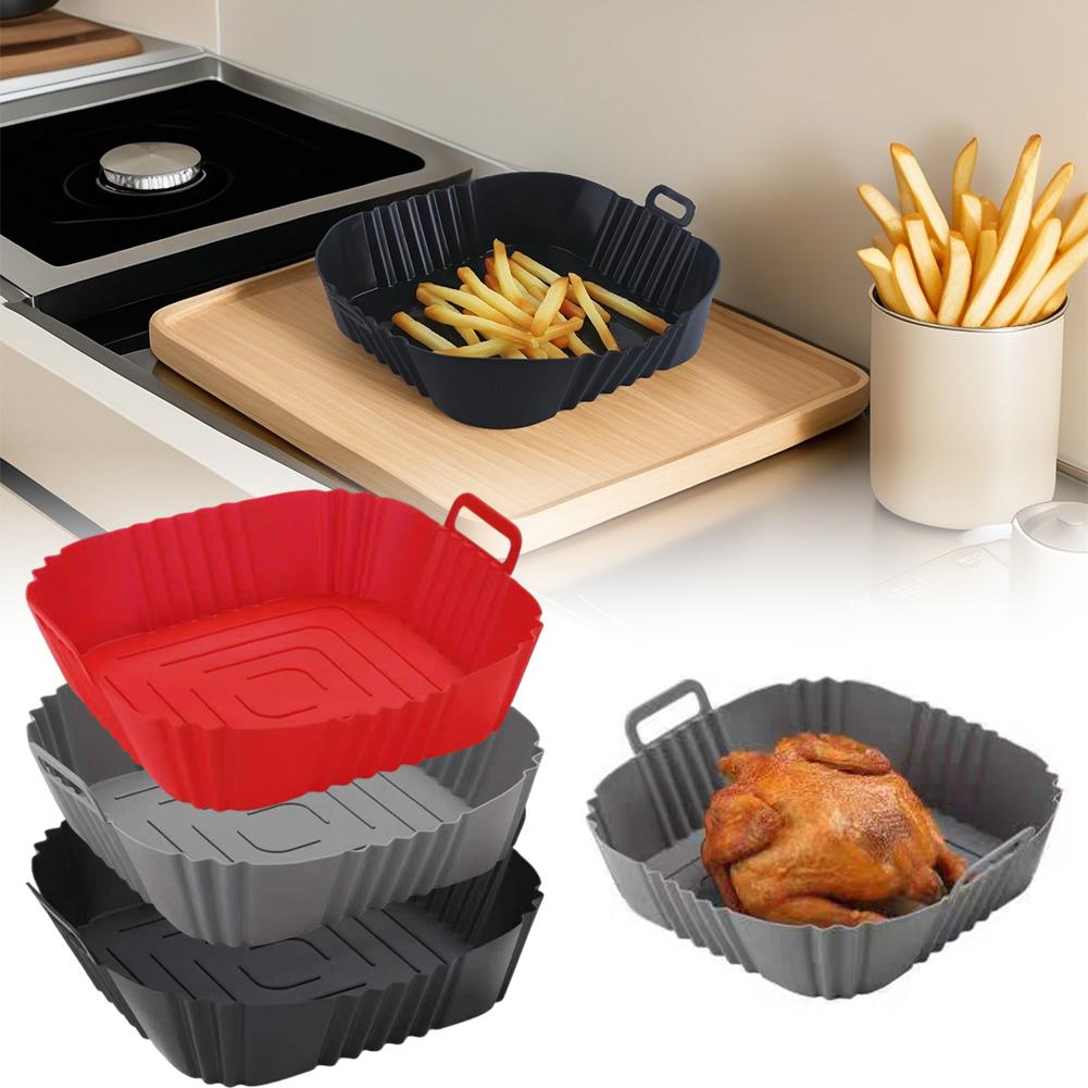 再利用可能なエアフライヤーパンライナーアクセサリーシリコンエ - Kitchen And Baking Equipment のレビューと価格