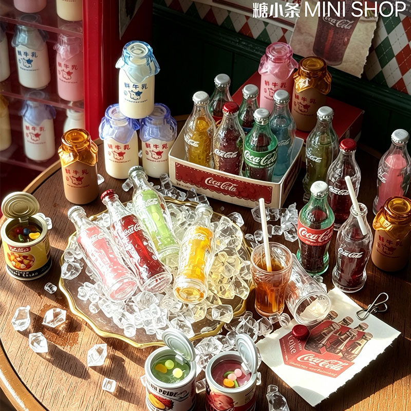 ミニコーラミルクボトルセット 6色ソーダ缶 ドールハウス ミ - Miniature Baking Kitchen のレビューと価格
