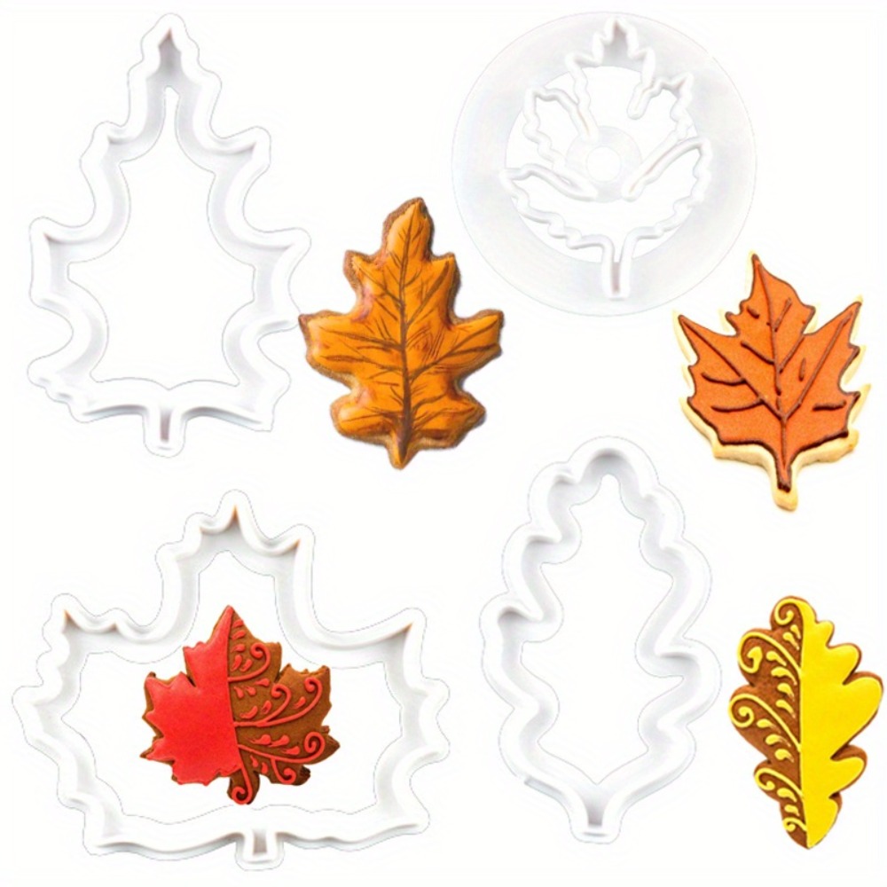 4個セット 秋の葉型クッキーカッター メープル、オーク、ヒイ - Cookie Cutter Set のレビューと価格