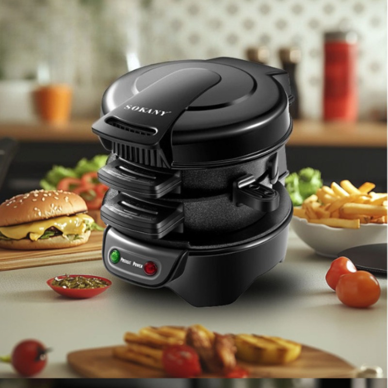 220V 110V ミニ電気バーガーサンドイッチメーカーマシ - Kitchen Baking Timer のレビューと価格