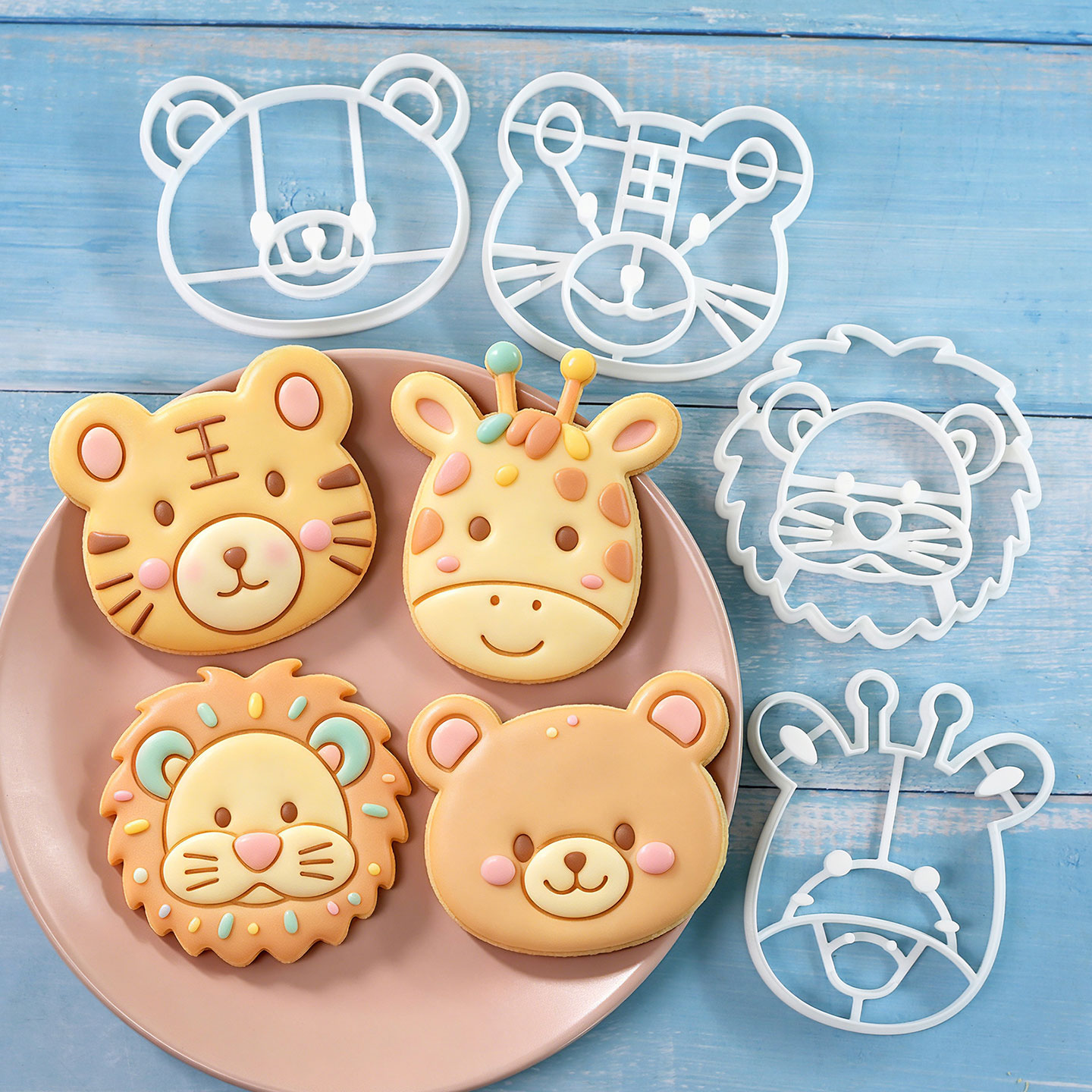 4個入り動物型クッキーカッターセット 3Dキュートなライオン - Cookie Cutter Set のレビューと価格