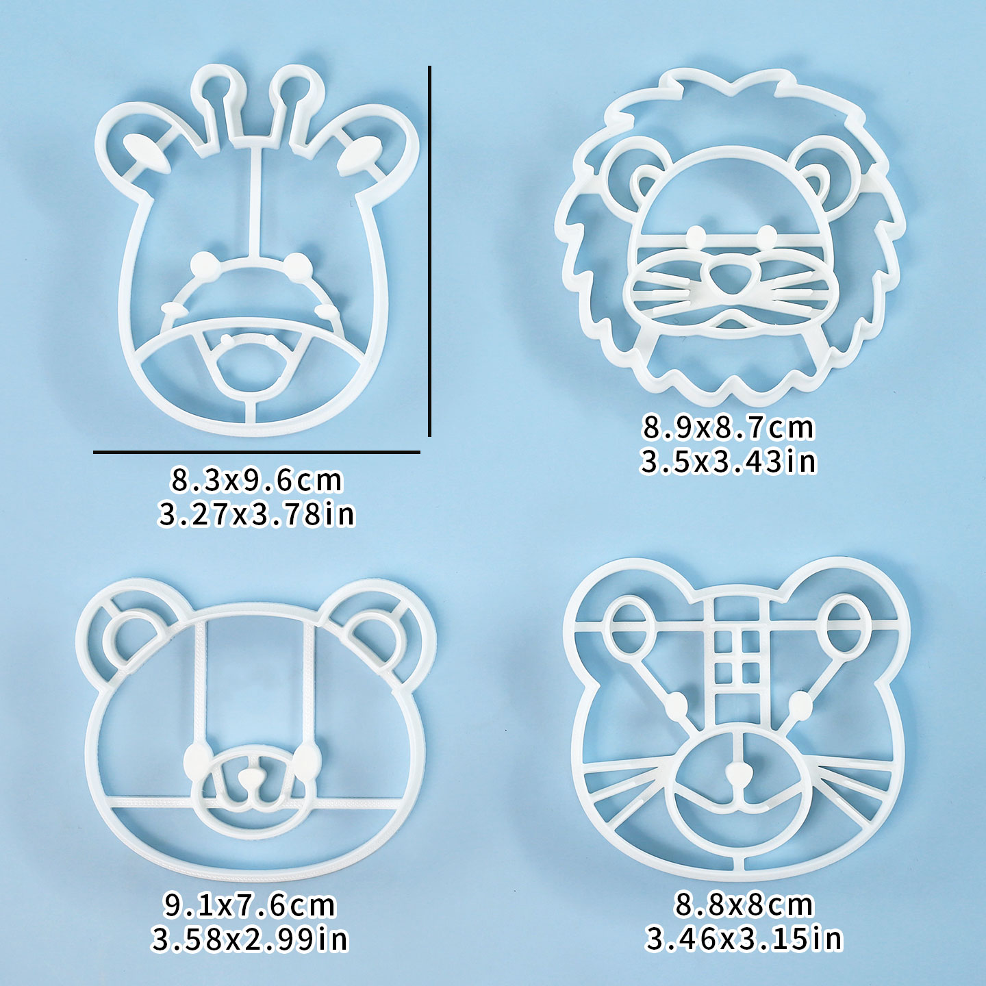 4個入り動物型クッキーカッターセット 3Dキュートなライオン - Cookie Cutter Set のレビューと価格