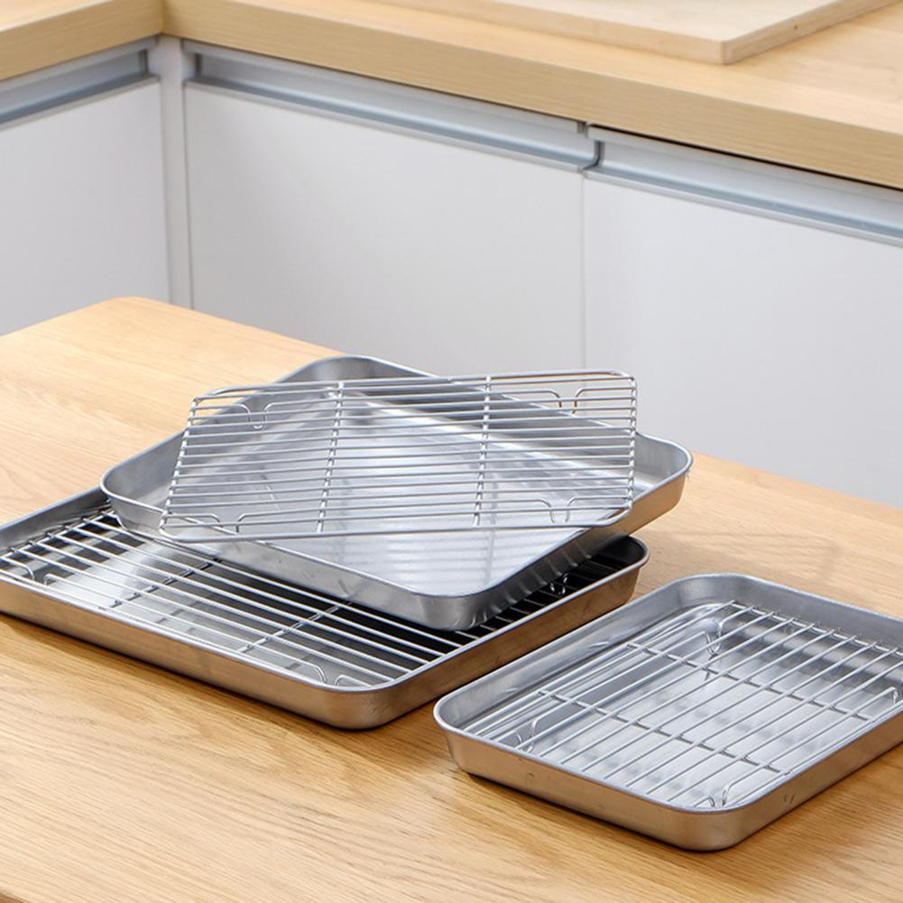 1セット ステンレス製オーブンベーキングパン グリルラックセ - Kitchen Baking Tray Rack のレビューと価格