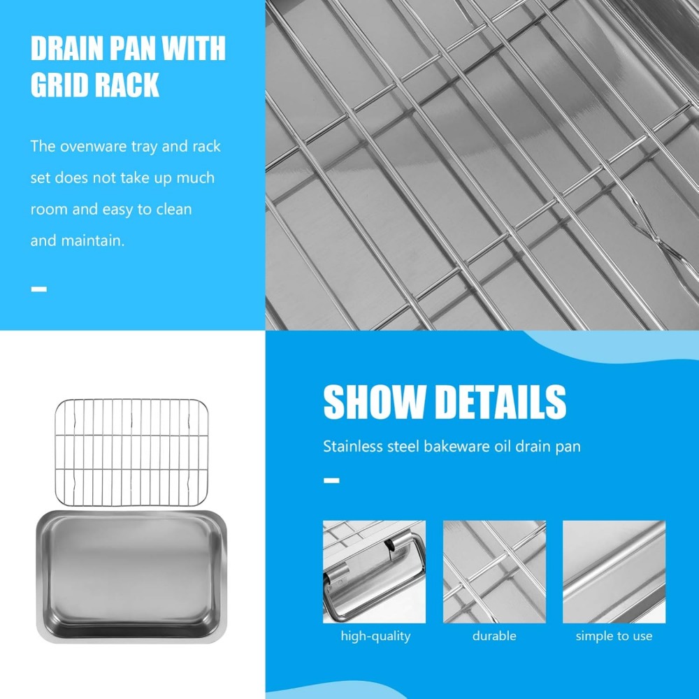 ラック付きステンレス製ロースト缶、ローストに最適、大きな一般 - Kitchen Baking Tray Rack のレビューと価格