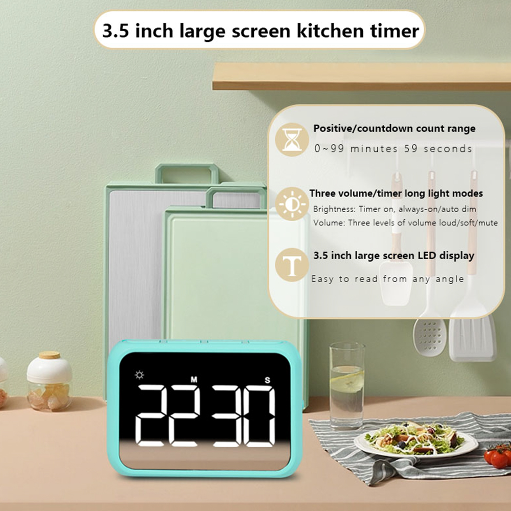 1PC モダンなミニマリスト LED バッテリータイマー学生 - Kitchen Baking Timer のレビューと価格