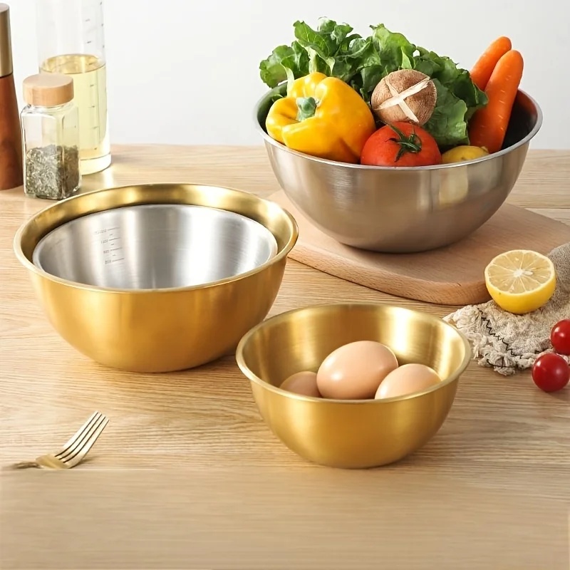 3個セット ステンレス製ミキシングボウル、混ぜる・こねる・焼 - Kitchen Accessories For Baking のレビューと価格