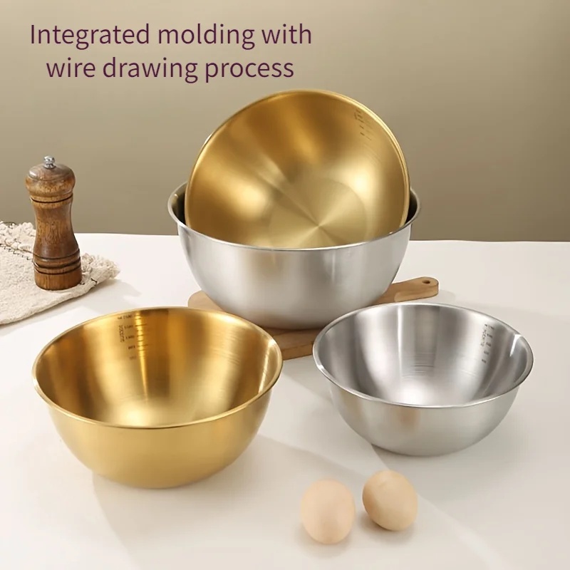 3個セット ステンレス製ミキシングボウル、混ぜる・こねる・焼 - Kitchen Accessories For Baking のレビューと価格