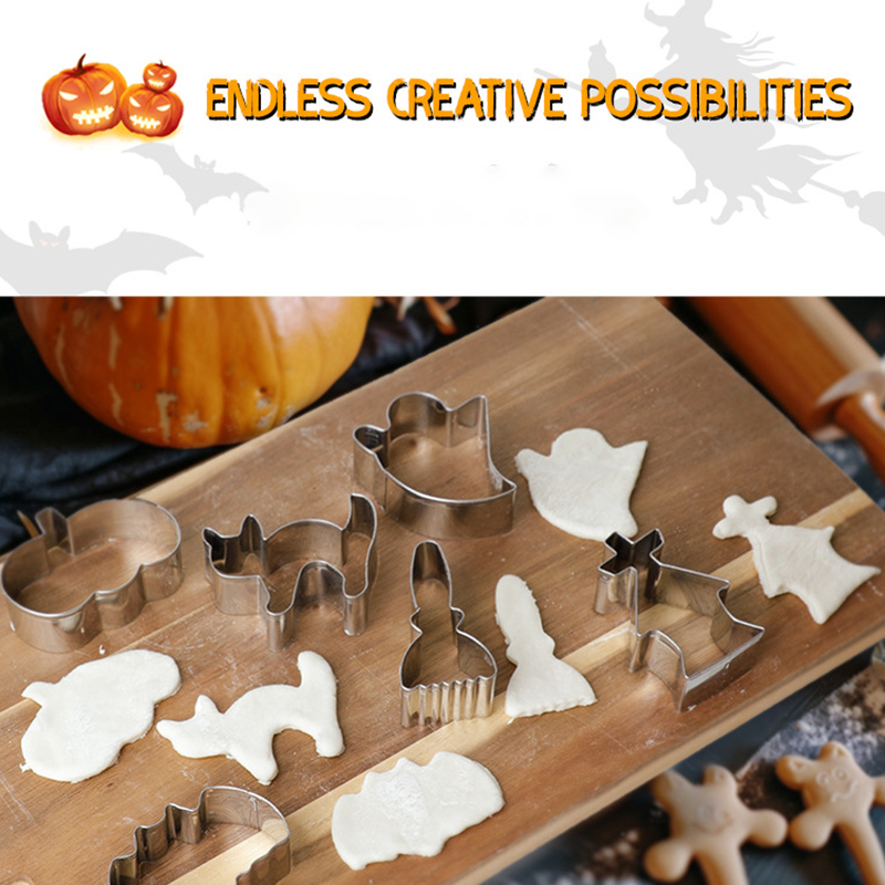 5/6/7/12 個ハロウィンクッキーカッター金属カボチャゴ - Kitchen And Baking Equipment のレビューと価格
